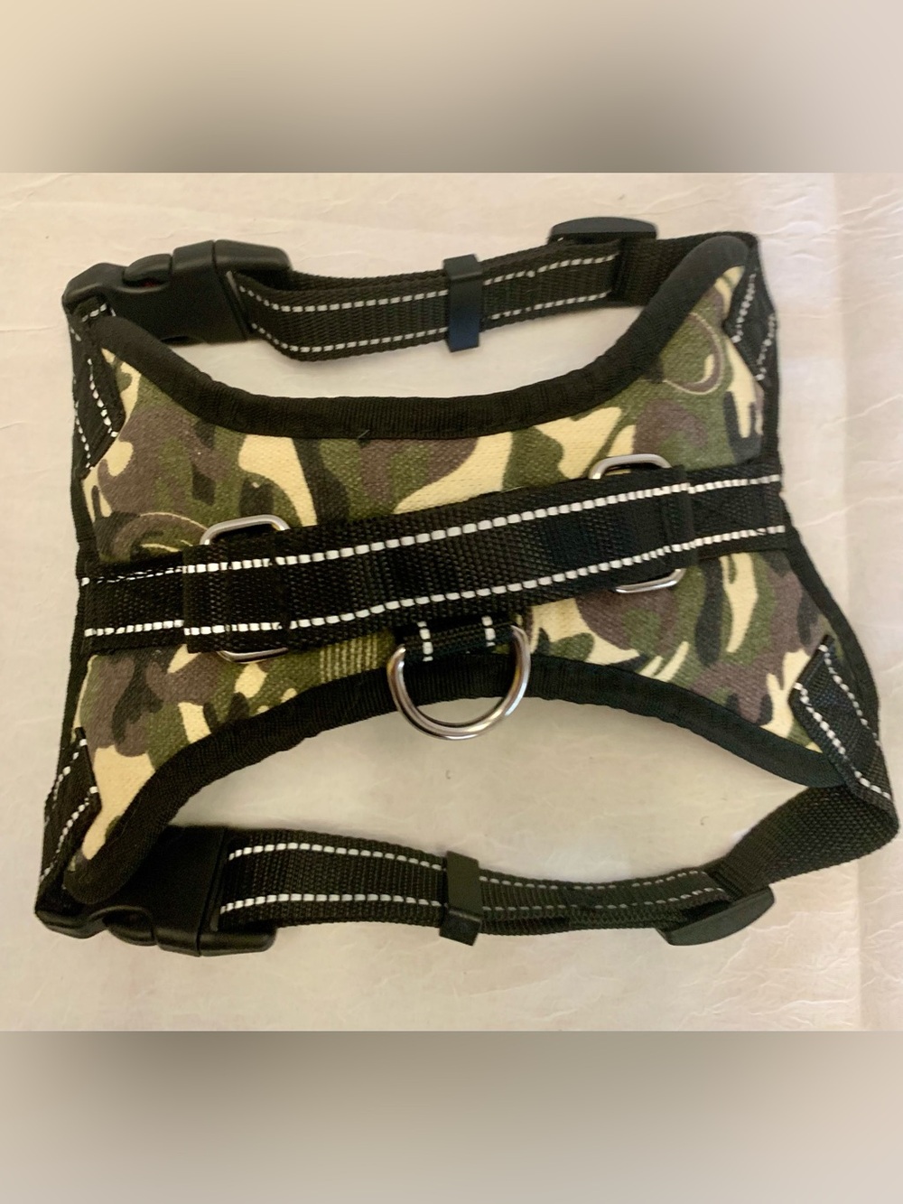 Soft Comfortable Reflective Dog Pet Harness Medium w/ Handle No Pull Choke Camo